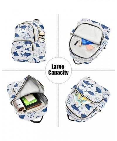 Blue Whale Cute Backpack Purse for Women Small Travel Bag Fashion Daypack M 202a3729 M(11.4"x6.1"x14.17") 202a3729 $18.45 Bac...