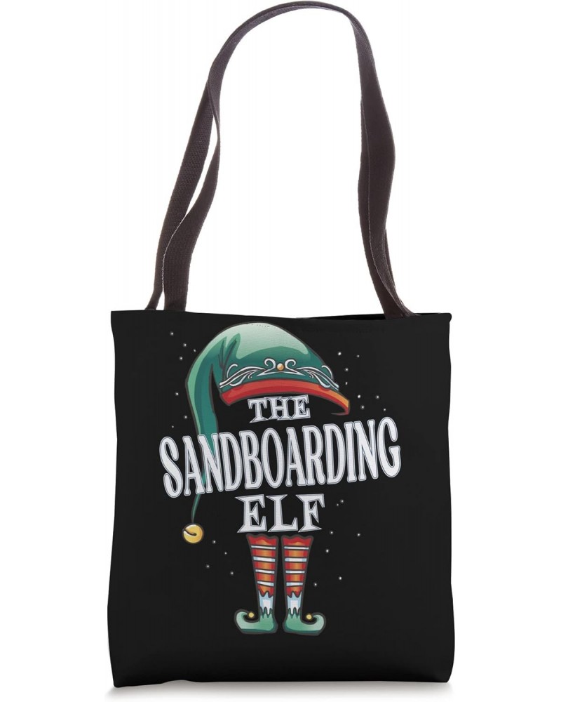 Sandboarding Elf Christmas Group Xmas Pajama Party Tote Bag $11.22 Totes