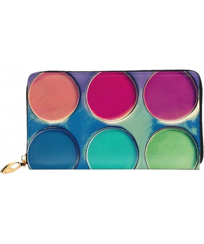 Round Color Palette&*Women'S Zipped Wallet With Multiple Card Slots. With Zipped Coin Pocket. $26.62 Wallets