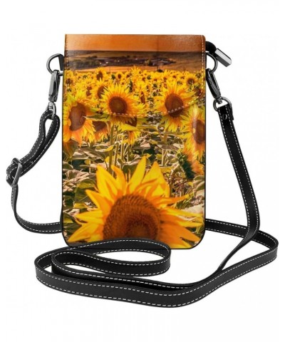 Small Crossbody Phone Bags for Women Leather Cell Phone Purse Lightweight Cell Phone Wallet Sunflowers Sunset $17.01 Crossbod...