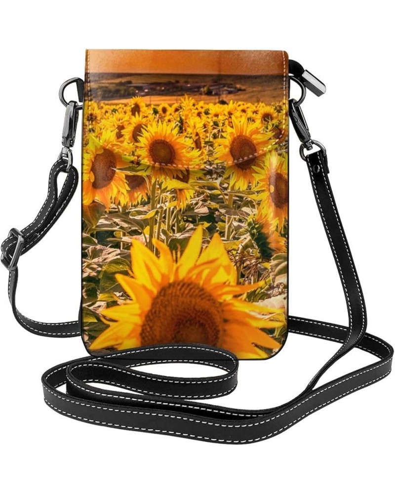 Small Crossbody Phone Bags for Women Leather Cell Phone Purse Lightweight Cell Phone Wallet Sunflowers Sunset $17.01 Crossbod...