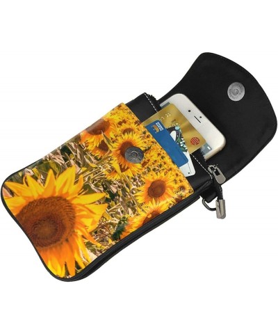 Small Crossbody Phone Bags for Women Leather Cell Phone Purse Lightweight Cell Phone Wallet Sunflowers Sunset $17.01 Crossbod...