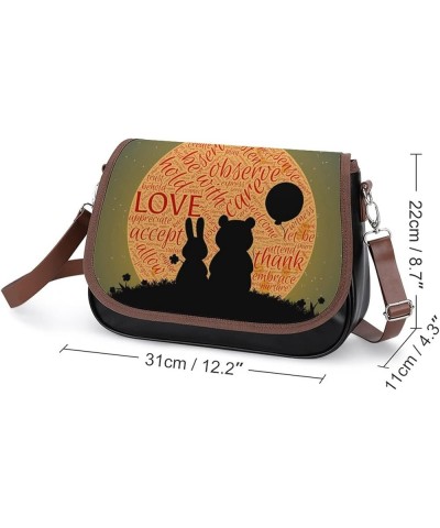 Printed Shoulder Crossbody Bag Leather Hobo Bags Medium Ladies Top Handles Satchels Vintage Rose Color10 $24.00 Hobo Bags