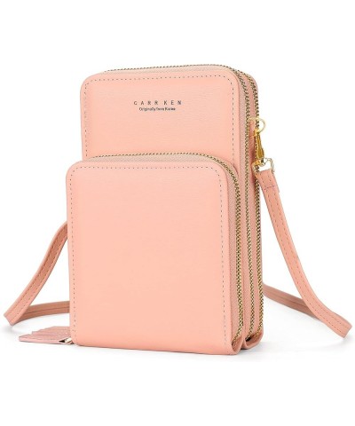 Crossbody Phone Bag for Women Phone Wallet Purse Cell Phone Pouch Lightweight Shoulder Bags Handbags Pink $18.00 Crossbody Bags