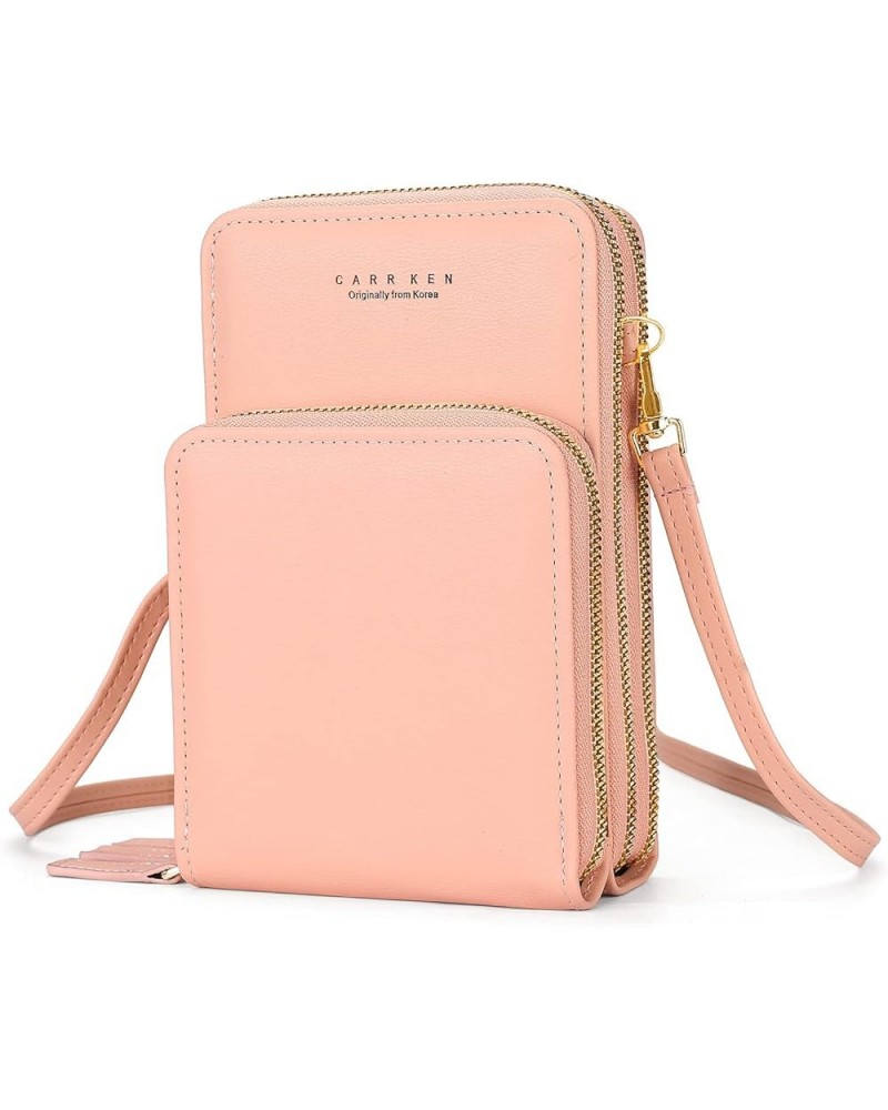 Crossbody Phone Bag for Women Phone Wallet Purse Cell Phone Pouch Lightweight Shoulder Bags Handbags Pink $18.00 Crossbody Bags