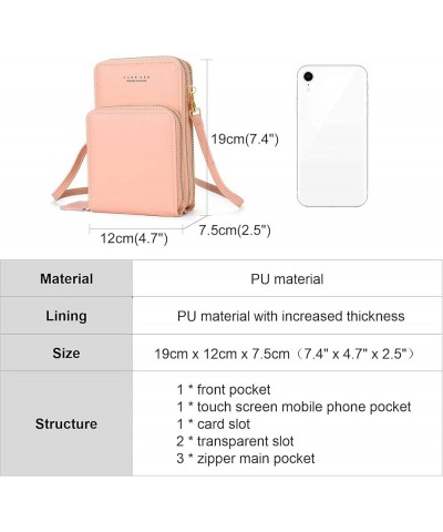 Crossbody Phone Bag for Women Phone Wallet Purse Cell Phone Pouch Lightweight Shoulder Bags Handbags Pink $18.00 Crossbody Bags