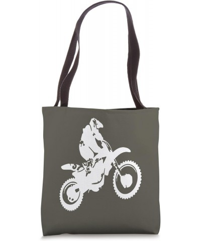 Moto X Dirt Bike Monotone Vector Art - White Tote Bag $10.57 Totes