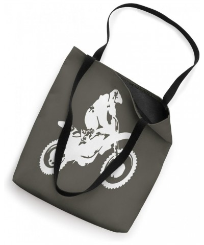 Moto X Dirt Bike Monotone Vector Art - White Tote Bag $10.57 Totes