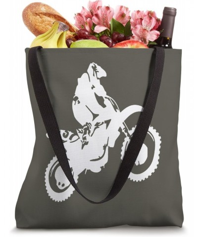 Moto X Dirt Bike Monotone Vector Art - White Tote Bag $10.57 Totes