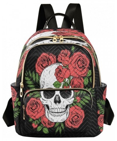 Fashion Backpack Mini Backpack Purse Casual Daily Backpack Skull Rose Retro for Travel for College Work Medium $13.94 Backpacks