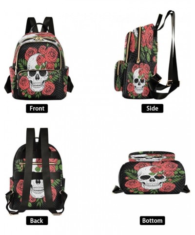 Fashion Backpack Mini Backpack Purse Casual Daily Backpack Skull Rose Retro for Travel for College Work Medium $13.94 Backpacks