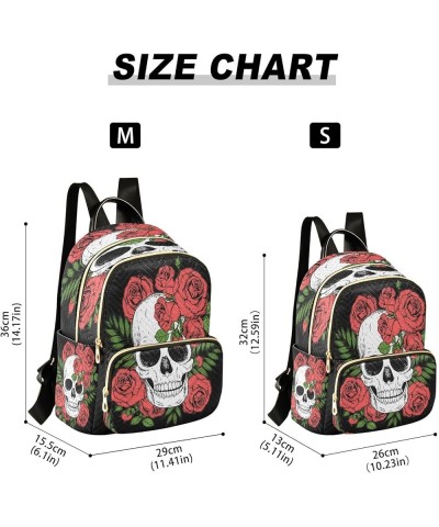 Fashion Backpack Mini Backpack Purse Casual Daily Backpack Skull Rose Retro for Travel for College Work Medium $13.94 Backpacks