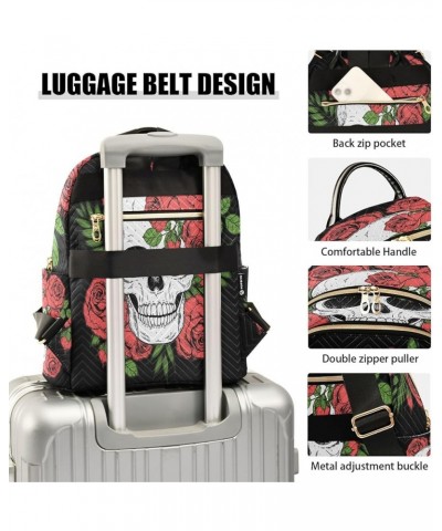 Fashion Backpack Mini Backpack Purse Casual Daily Backpack Skull Rose Retro for Travel for College Work Medium $13.94 Backpacks