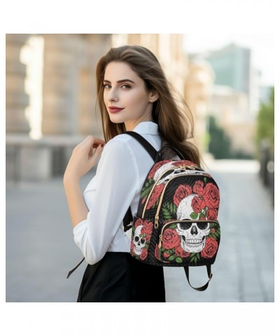 Fashion Backpack Mini Backpack Purse Casual Daily Backpack Skull Rose Retro for Travel for College Work Medium $13.94 Backpacks