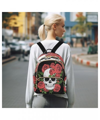 Fashion Backpack Mini Backpack Purse Casual Daily Backpack Skull Rose Retro for Travel for College Work Medium $13.94 Backpacks