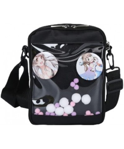 Animation Peripheral Creative Badge Dull Pain Bag Funny Cute Transparent Bag (Blue) Black $10.26 Handbags