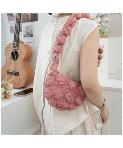 Bubble Quilted Hobo Women Handbag Cloud Tote Shoulder Bag Casual Crossbody Bag Gift for Women Grapefruit $11.79 Totes