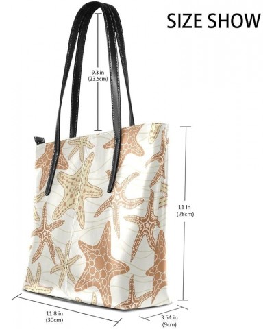 Handbags for Women Tote Bags with 11.08"(L) x 3.54"(W) x 11.02"(W) - Brown Starfish Starfish Coral Brown $19.34 Totes