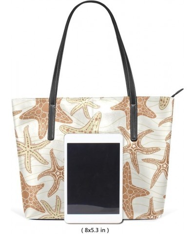 Handbags for Women Tote Bags with 11.08"(L) x 3.54"(W) x 11.02"(W) - Brown Starfish Starfish Coral Brown $19.34 Totes