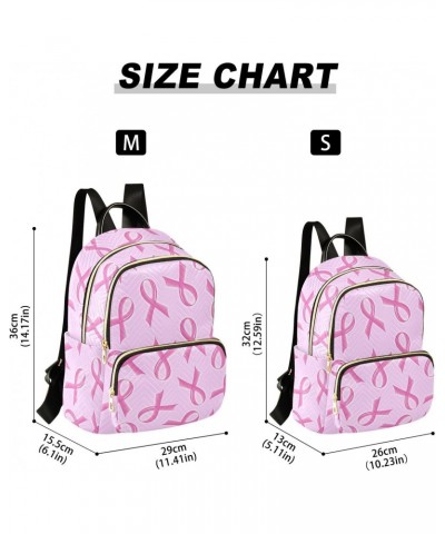 Pink Ribbon Fashion Backpack Purse for Women Multipurpose Casual Daypack with Multi Pockets & Secured Zipper Anti-Theft Rucks...