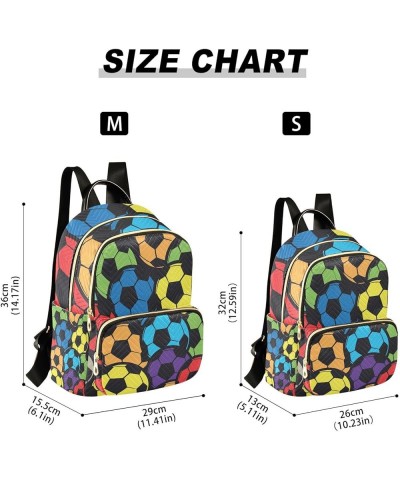 Women Backpack Soccer Rainbow Anti-Theft Travel Backpack with Luggage Belt Lightweight Handbag Lady Purse Roomy Double Zipper...