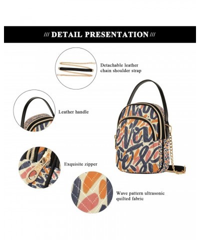 Graffiti Hand Painted Crossbody Handbags for Women Casual Leather Shoulder Phone Purse $15.59 Crossbody Bags