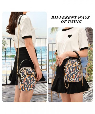 Graffiti Hand Painted Crossbody Handbags for Women Casual Leather Shoulder Phone Purse $15.59 Crossbody Bags