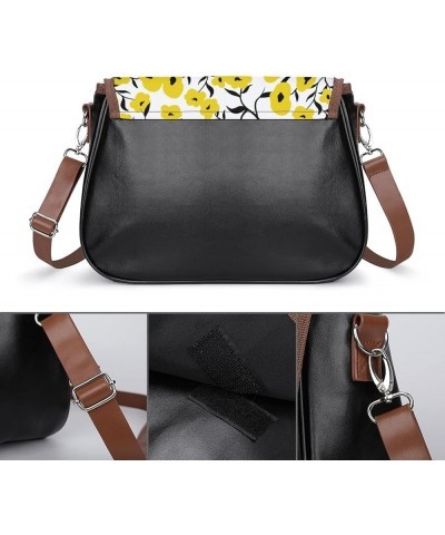 Fashion Crossbody Bags Women's Shoulder Bags Classic City Leather Satchels Hobo Bags Loquat Leaves Blue Color8 $23.27 Hobo Bags