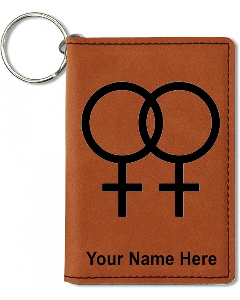 ID Holder Wallet, Double Female Symbol, Personalized Engraving Included (Teal) Dark Brown $12.32 Wallets