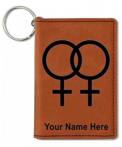 ID Holder Wallet, Double Female Symbol, Personalized Engraving Included (Teal) Dark Brown $12.32 Wallets