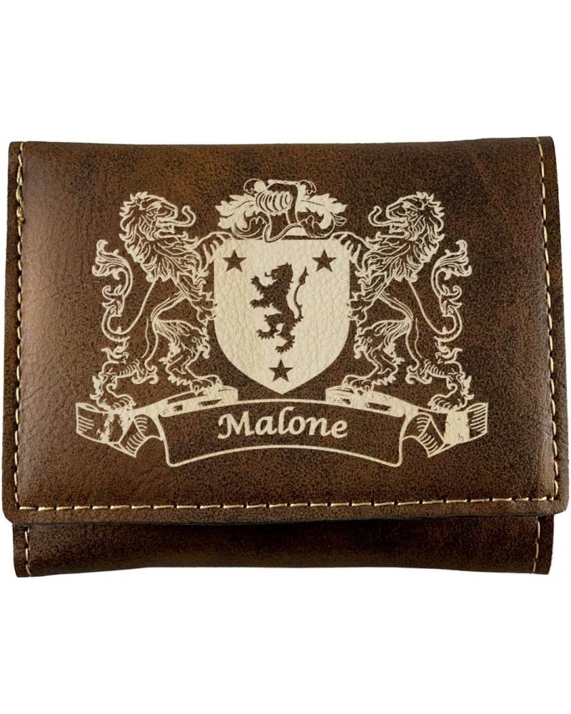 Malone Irish Coat of Arms Rustic Leather Wallet $12.58 Wallets