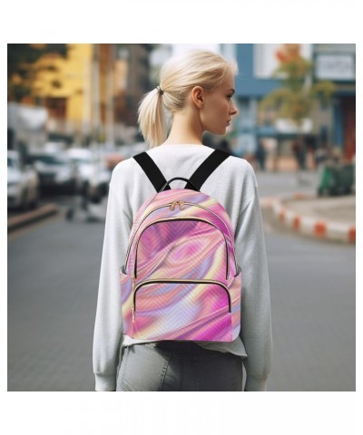 Iridescent Liquid Women's Backpack Purse Fashion Travel Anti Theft Backpack Casual Daypack for Work College,S Small $17.04 Ba...