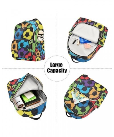 Women Backpack Soccer Rainbow Anti-Theft Travel Backpack with Luggage Belt Lightweight Handbag Lady Purse Roomy Double Zipper...