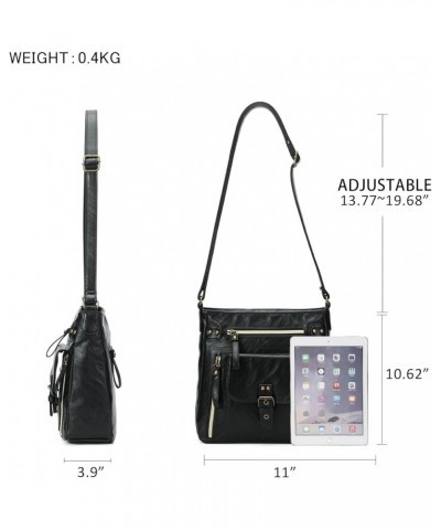 Crossbody Bags for Women, Multi Pocket Shoulder Bags, Medium PU Leather Cross Body Purses 1ablack-bh $34.43 Totes