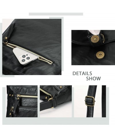 Crossbody Bags for Women, Multi Pocket Shoulder Bags, Medium PU Leather Cross Body Purses 1ablack-bh $34.43 Totes