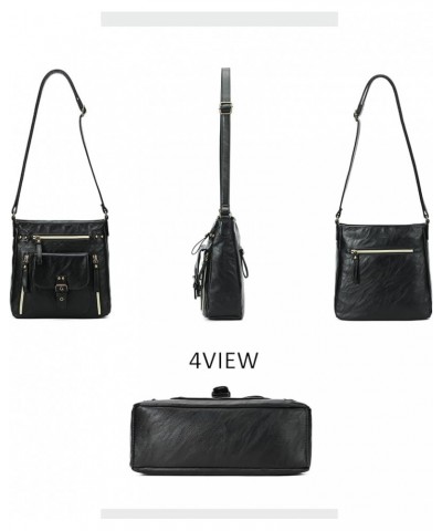 Crossbody Bags for Women, Multi Pocket Shoulder Bags, Medium PU Leather Cross Body Purses 1ablack-bh $34.43 Totes