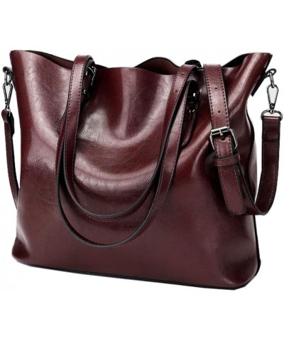 Women's Vintage Large PU Leather Travel Handbag Hobo Bag Shoulder Bag Sling Bag Cross Body Bag Brown Red $16.10 Shoulder Bags