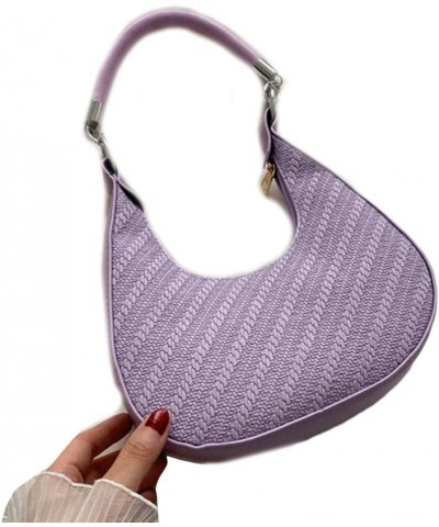 NEW Crescent Carrying Bags Shoulder Bags for Girl Women Lady Purse Underarm Bag Trendy Armpit Bag Fashion Handbag Purple $9.2...