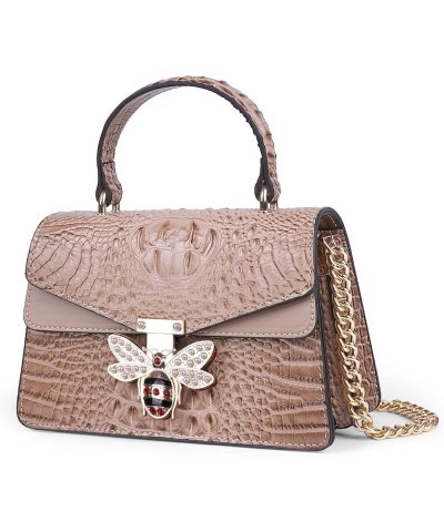 Crossbody and Evening Handbag For Women - Fashion Leather Chain Purse Satchel Bag with Top Handle for Party Bees Brown $15.95...