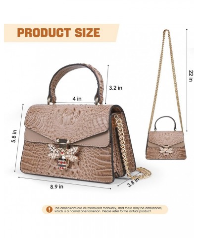 Crossbody and Evening Handbag For Women - Fashion Leather Chain Purse Satchel Bag with Top Handle for Party Bees Brown $15.95...