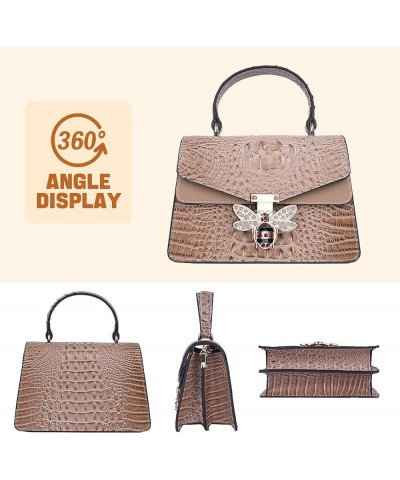 Crossbody and Evening Handbag For Women - Fashion Leather Chain Purse Satchel Bag with Top Handle for Party Bees Brown $15.95...