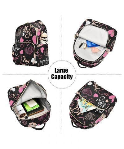 Bulldog Puppy Heart Fashion Backpack Purse for Women Multipurpose Casual Daypack with Multi Pockets & Secured Zipper Stylish ...