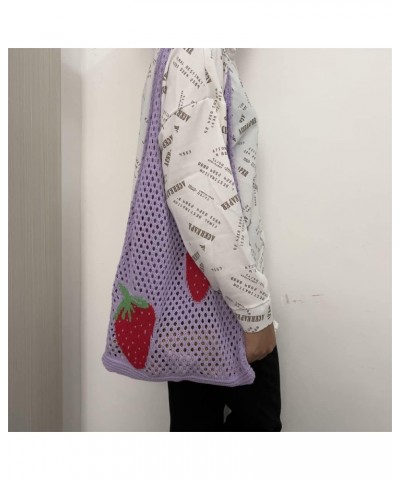 Crochet Tote Bag Hobo Bag for Women Fairy Grunge Aesthetic Tote Bag Fairy Grunge Accessories Summer Beach Bag Purple $16.63 H...