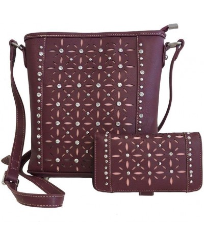 Concealed Carry Flower and Rhinestone Crossbody Purse and Wallet $26.95 Wallets