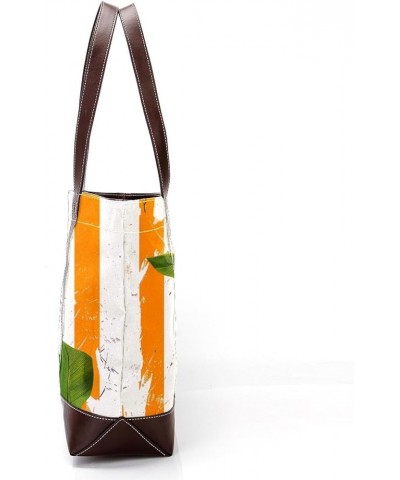 Canvas Tote Bags, Large Tote Bag, Tote Bag with Zipper, Orange Black White Stripes, Womens Tote Bags for Work Pattern 1977 $2...