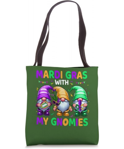 Mardi Gras With My Gnomies Three Gnomes Masked Beads Parades Tote Bag $9.46 Totes