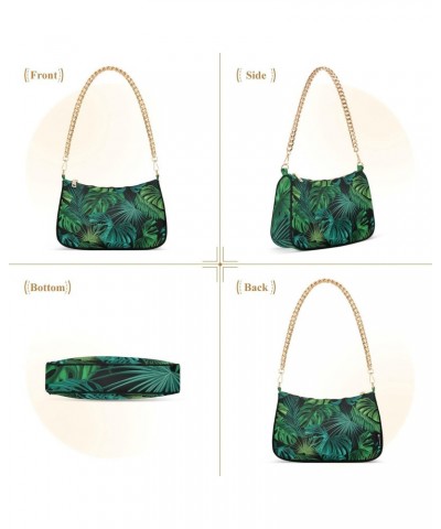 Handbags Shoulder Bag Womens Tote Clutch Purses Tropical Leaves Green Chain Bag for Women $16.79 Shoulder Bags