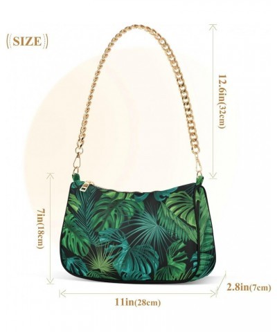 Handbags Shoulder Bag Womens Tote Clutch Purses Tropical Leaves Green Chain Bag for Women $16.79 Shoulder Bags