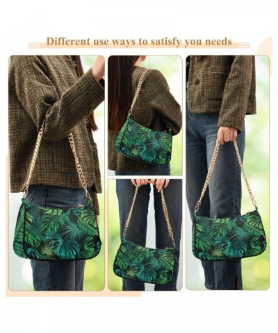 Handbags Shoulder Bag Womens Tote Clutch Purses Tropical Leaves Green Chain Bag for Women $16.79 Shoulder Bags