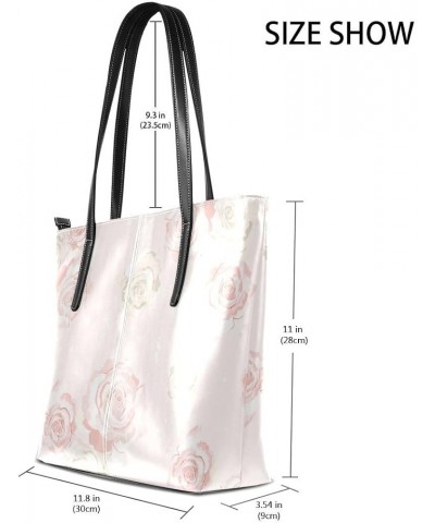 Handbags for Women Tote Bags with 11.08"(L) x 3.54"(W) x 11.02"(W) - Delicate Roses Flowers Delicate Roses Flowers $17.62 Totes